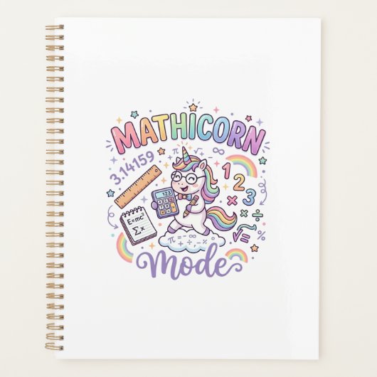 Eenhoring Mathicorn Modus Schattige Typografie Des Planner (Voorkant)