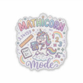 Eenhoring Mathicorn Modus Schattige Typografie Des Sticker (Voorkant)