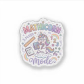 Eenhoring Mathicorn Modus Schattige Typografie Des Sticker (Voorkant)