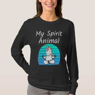 Eenhoring Mijn Spirituele Dier Ontspannende Medita T-shirt