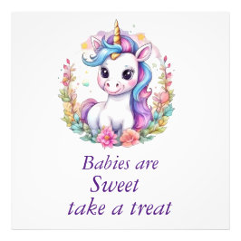 Eenhoring Minimalistische Baby Shower Neem een Beh Foto Afdruk