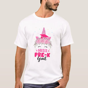 Eenhoring Miss Pre-k Afstudeer Voorschoolse Afstud T-shirt