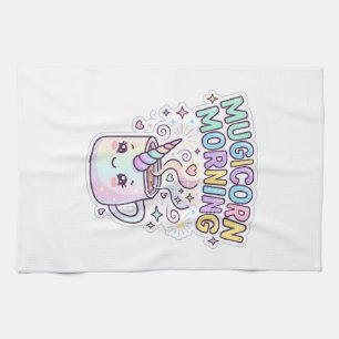 Eenhoring Mokicorn Ochtend Grafisch Ontwerp Zazzle Theedoek