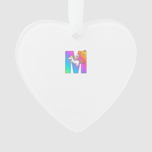 Eenhoring Monogram Letter M Beginletter Schattige Ornament (voorkant)