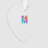 Eenhoring Monogram Letter M Beginletter Schattige Ornament (voorkant)