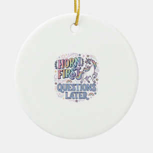 Eenhoring Neus Eerst Vragen Later Schattige Sticke Keramisch Ornament