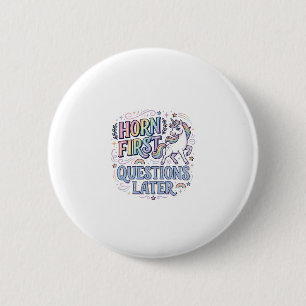Eenhoring Neus Eerst Vragen Later Schattige Sticke Ronde Button 5,7 Cm