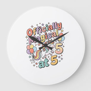 Eenhoring Officieel Magisch op 5 Whimsical Witte B Grote Klok