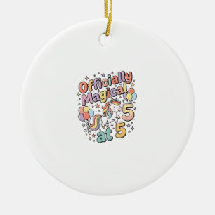 Eenhoring Officieel Magisch op 5 Whimsical Witte B Keramisch Ornament