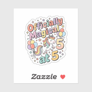 Eenhoring Officieel Magisch op 5 Whimsical Witte B Sticker