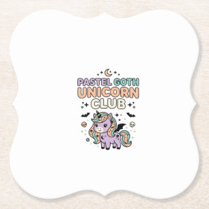 Eenhoring Pastel Goth Eenhoring Club Trendy Grafis Kartonnen Onderzetters