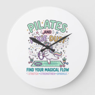Eenhoring Pilates en Pixie Dust Vetgedrukte Typogr Grote Klok