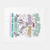 Eenhoring Pilates en Pixie Dust Vette Typografie T Fleece Deken (Voorkant (Horizontaal))