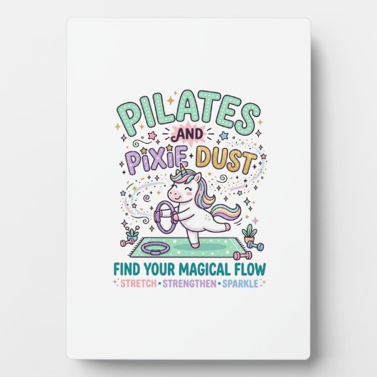 Eenhoring Pilates en Pixie Dust Vette Typografie T Fotoplaat (voorkant)