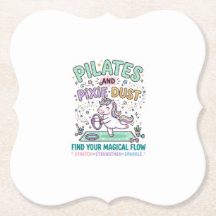 Eenhoring Pilates en Pixie Dust Vette Typografie T Kartonnen Onderzetters