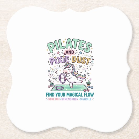 Eenhoring Pilates en Pixie Dust Vette Typografie T Kartonnen Onderzetters (Voorkant)