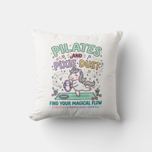Eenhoring Pilates en Pixie Dust Vette Typografie T Kussen