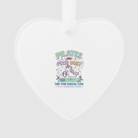 Eenhoring Pilates en Pixie Dust Vette Typografie T Ornament (voorkant)