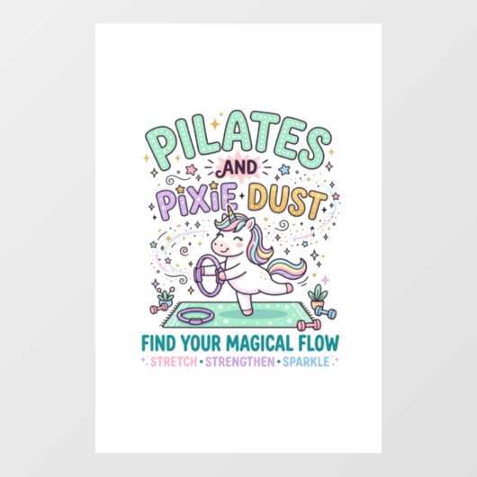 Eenhoring Pilates en Pixie Dust Vette Typografie T Raamsticker (Vel)