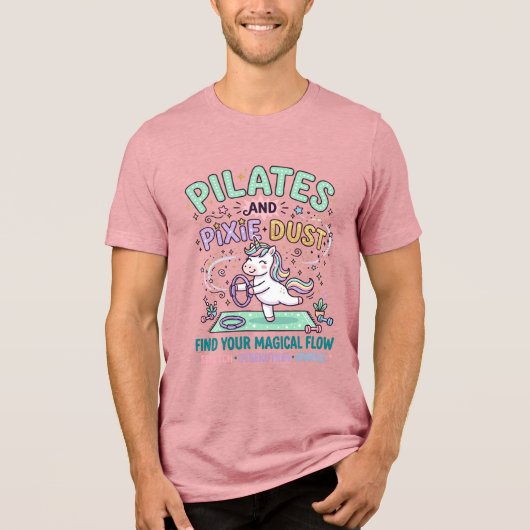 Eenhoring Pilates en Pixie Dust Vette Typografie T Tri-Blend Shirt (Voorkant)
