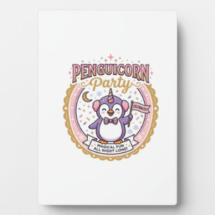 Eenhoring Pinguïnhoorn Feest POD Klaar Zazzle Ontw Fotoplaat