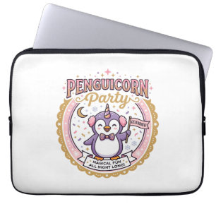 Eenhoring Pinguïnhoorn Feest POD Klaar Zazzle Ontw Laptop Sleeve