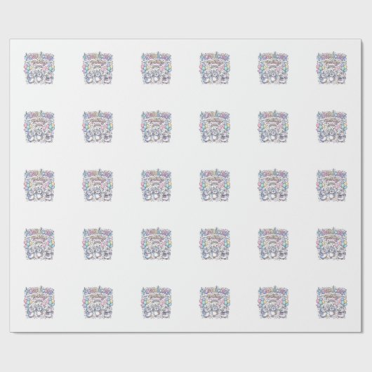 Eenhoring Pinguïnhoorn Feest Premium Vector Vector Cadeaupapier (Vlak)