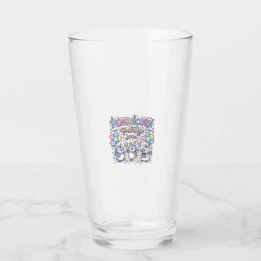 Eenhoring Pinguïnhoorn Feest Premium Vector Vector Glas (Voorkant)