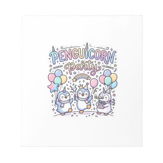 Eenhoring Pinguïnhoorn Feest Premium Vector Vector Notitieblok (Voorkant)