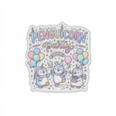 Eenhoring Pinguïnhoorn Feest Premium Vector Vector Sticker (Voorkant)