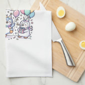 Eenhoring Pinguïnhoorn Feest Premium Vector Vector Theedoek (Quarter Fold)