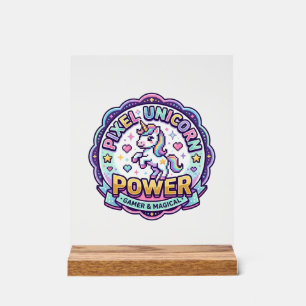 Eenhoring Pixel Eenhoring Power POD Klaar Kleding  Acryl Bord