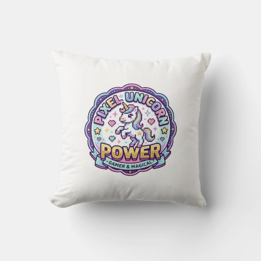 Eenhoring Pixel Eenhoring Power POD Klaar Kleding  Kussen (Voorkant)