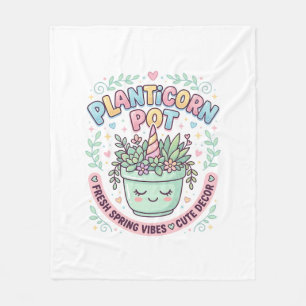 Eenhoring Planticorn Pot Grafisch Ontwerp Grafisch Fleece Deken