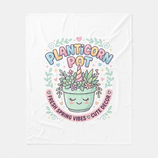 Eenhoring Planticorn Pot Grafisch Ontwerp Grafisch Fleece Deken (Voorkant)