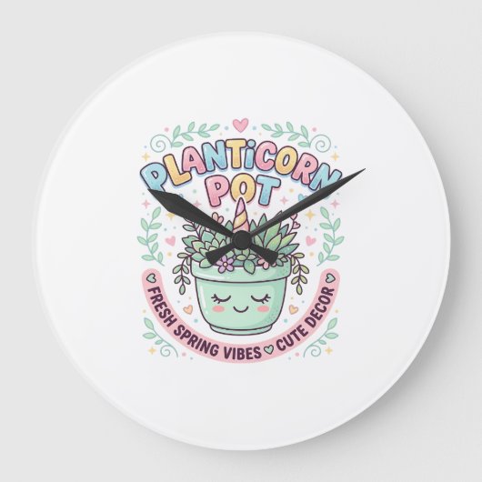Eenhoring Planticorn Pot Grafisch Ontwerp Grafisch Grote Klok (Voorkant)