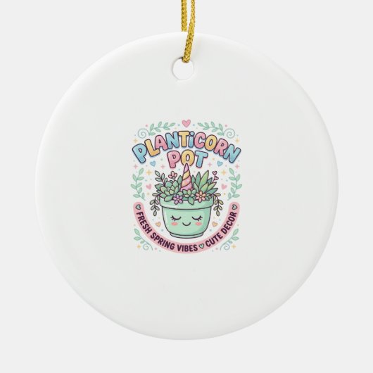 Eenhoring Planticorn Pot Grafisch Ontwerp Grafisch Keramisch Ornament (Voorkant)