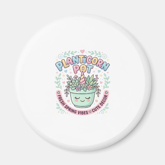 Eenhoring Planticorn Pot Grafisch Ontwerp Grafisch Magneet (Voorkant)