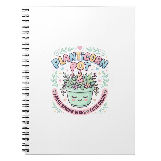 Eenhoring Planticorn Pot Grafisch Ontwerp Grafisch Notitieboek (Voorkant)