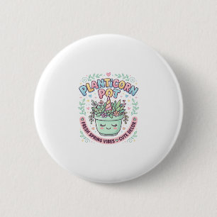 Eenhoring Planticorn Pot Grafisch Ontwerp Grafisch Ronde Button 5,7 Cm