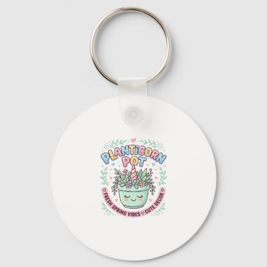 Eenhoring Planticorn Pot Grafisch Ontwerp Grafisch Sleutelhanger (Voorkant)