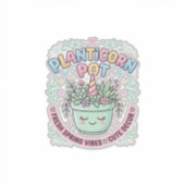 Eenhoring Planticorn Pot Grafisch Ontwerp Grafisch Sticker (Voorkant)