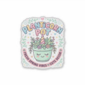 Eenhoring Planticorn Pot Grafisch Ontwerp Grafisch Sticker (Voorkant)