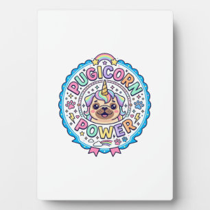 Eenhoring Pugicorn Kracht Grappig Schattig Cadeau  Fotoplaat
