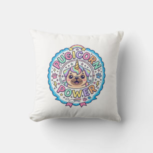 Eenhoring Pugicorn Kracht Grappig Schattig Cadeau Kussen