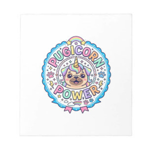 Eenhoring Pugicorn Kracht Grappig Schattig Cadeau  Notitieblok