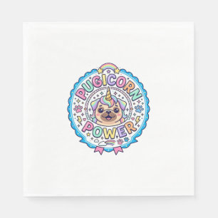 Eenhoring Pugicorn Kracht Grappig Schattig Cadeau Servet