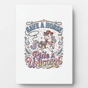 Eenhoring Red een Paard Rij een Eenhoring Print Kl Fotoplaat