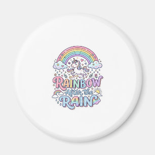Eenhoring Regenboog Na de Regen Premium Vector Typ Magneet