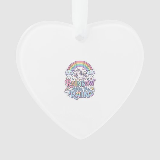 Eenhoring Regenboog Na de Regen Premium Vector Typ Ornament (voorkant)